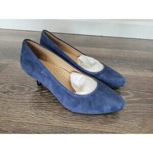 Trotters Women's Blue Suede Kitten Heels size 6WW Pumps #7‎